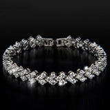 Women Roman Chain Crystal Bangle Rhinestone 3 Layers Bracelet