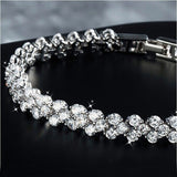 Women Roman Chain Crystal Bangle Rhinestone 3 Layers Bracelet