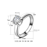 White Zircon Wedding Engagement Solid White Ring