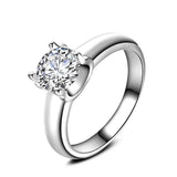 White Zircon Wedding Engagement Solid White Ring