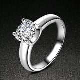 White Zircon Wedding Engagement Solid White Ring