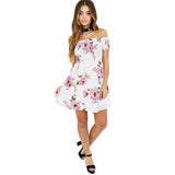 Women Floral Printing Beach Casual Evening Party Short vestidos de trabajo de oficina Mini Dress