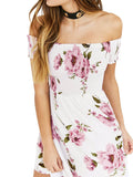 Women Floral Printing Beach Casual Evening Party Short vestidos de trabajo de oficina Mini Dress