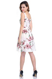 Fashion Women Floral Printed Dress Elegant Sleeveless Evening Party Prom Gown Formal O-Neck Knee-Length Dress vestidos