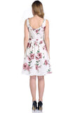 Fashion Women Floral Printed Dress Elegant Sleeveless Evening Party Prom Gown Formal O-Neck Knee-Length Dress vestidos