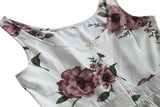Fashion Women Floral Printed Dress Elegant Sleeveless Evening Party Prom Gown Formal O-Neck Knee-Length Dress vestidos
