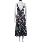 Summer women sundress Hollow out boho floral print dress beach dress vestidos de festa