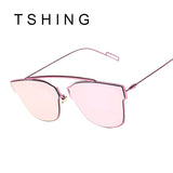 Brand Designer Cat Eye Sunglasses Fashion Rimless Women Cate ye Metal Mirror Sunglasses Luxury Female