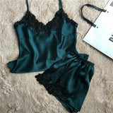 Silk Satin Lace  Pajama Set