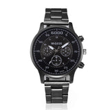 Fashion Men Crystal Stainless Steel Analog Quartz Wrist Watch Bracelet