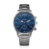 Fashion Men Crystal Stainless Steel Analog Quartz Wrist Watch Bracelet