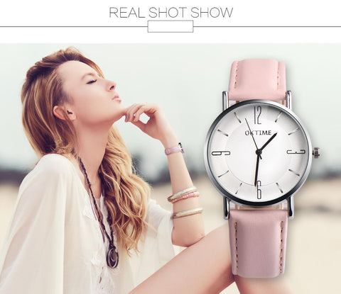 Fashion Couple Retro Design Leather Band Analog Quartz Watch