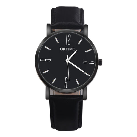 Fashion Couple Retro Design Leather Band Analog Quartz Watch
