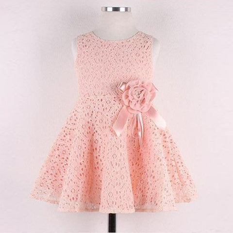 Girls Kids Full Lace Floral One Piece Dress Child Princess Party Dress