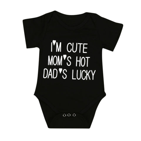 Newborn Infant Baby Boy Girl Short Sleeve Letter Print Romper Jumpsuit Clothes