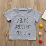 Toddler Kids Baby Boys Clothes Short Sleeve Letter Printing T-Shirt