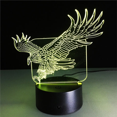 3D Lamp Visual Light Effect Touch Switch & Remote Control Colors Changes Night Light