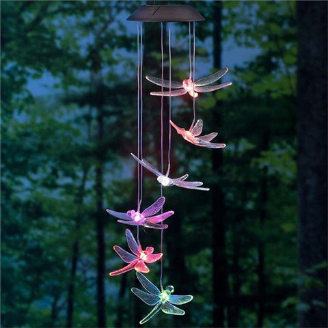 Solar LED Light Color Changing Garden Wind Chimes Lamp