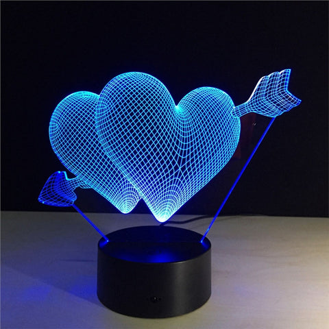 3D Lamp Visual Light Effect Touch Switch & Remote Control Colors Changes Night Light