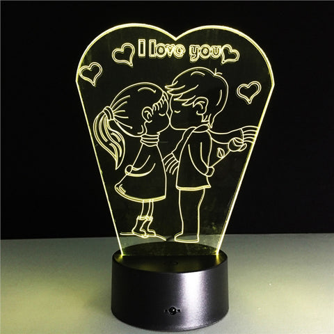 3D Lamp Visual Light Effect Touch Switch & Remote Control Colors Changes Night Light