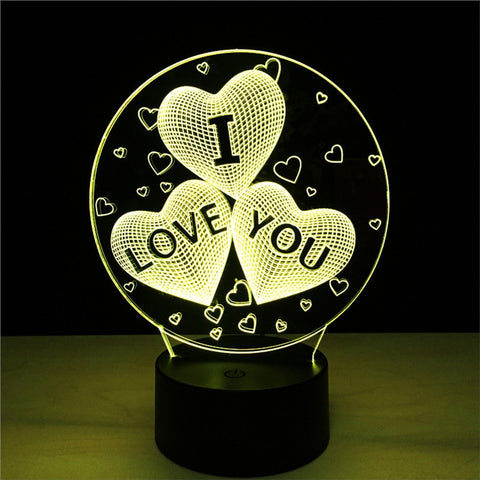 3D Lamp Visual Light Effect Touch Switch & Remote Control Colors Changes Night Light