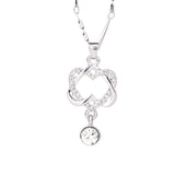 Fashion Women Double Heart Pendant Necklace Chain Jewelry