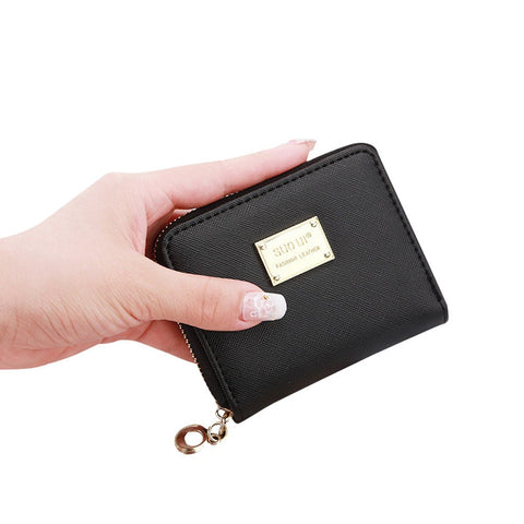 Women Leather Small Wallet Card Holder Zip Coin Purse Clutch Handbag