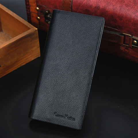 Man Wallet Leather Concise Money Bag Huge Capacity Purse Card Holder