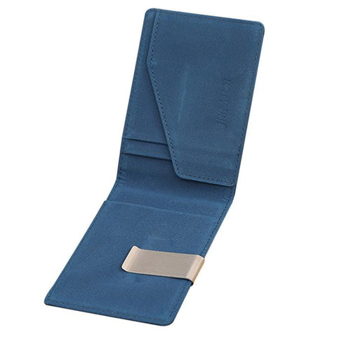 Mens Leather Magic Credit Card ID Holder Money Clip Wallet