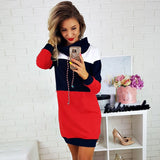 Women Collared Long Sleeve Dress Ladies Casual Bodycon Short Mini Sundress